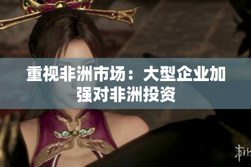 重视非洲市场：大型企业加强对非洲投资