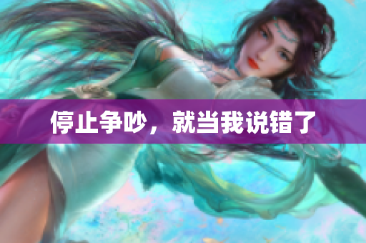 停止争吵，就当我说错了