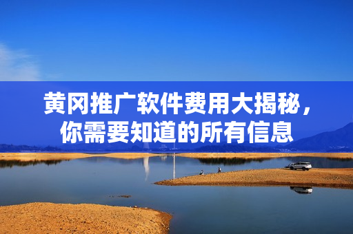 黄冈推广软件费用大揭秘，你需要知道的所有信息