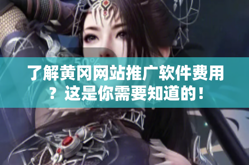 了解黄冈网站推广软件费用？这是你需要知道的！