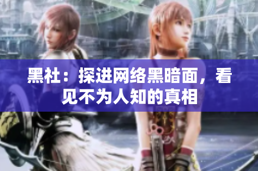 黑社：探进网络黑暗面，看见不为人知的真相