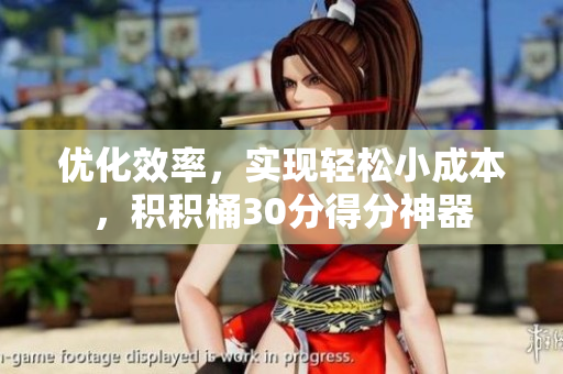 优化效率，实现轻松小成本，积积桶30分得分神器