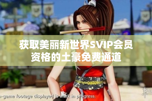获取美丽新世界SVIP会员资格的土豪免费通道