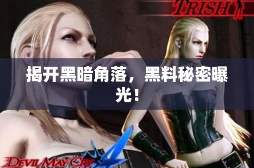 揭开黑暗角落，黑料秘密曝光！