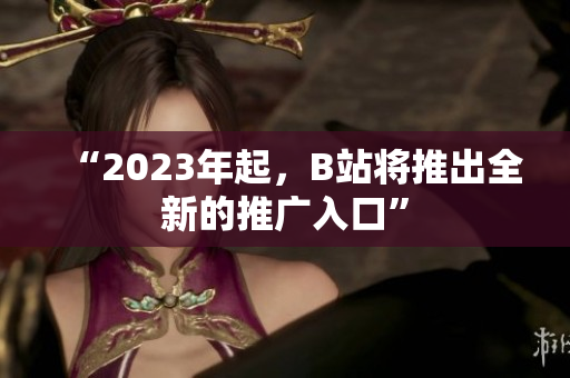 “2023年起，B站将推出全新的推广入口”