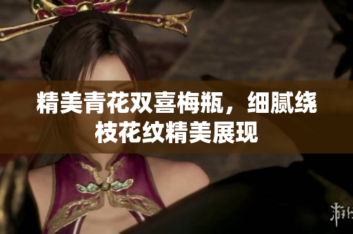 精美青花双喜梅瓶，细腻绕枝花纹精美展现