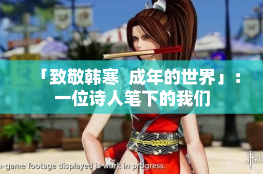 「致敬韩寒  成年的世界」：一位诗人笔下的我们