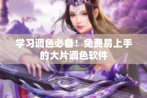 学习调色必备！免费易上手的大片调色软件