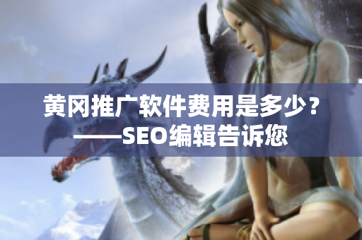 黄冈推广软件费用是多少？——SEO编辑告诉您
