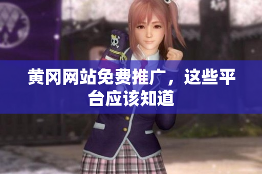 黄冈网站免费推广，这些平台应该知道