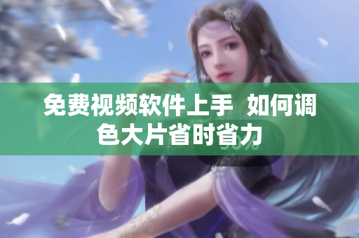 免费视频软件上手  如何调色大片省时省力