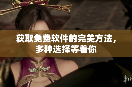 获取免费软件的完美方法，多种选择等着你