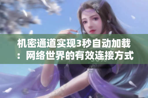 机密通道实现3秒自动加载：网络世界的有效连接方式