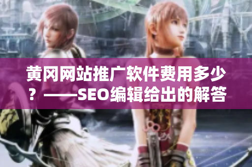黄冈网站推广软件费用多少？——SEO编辑给出的解答