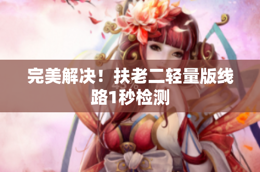完美解决！扶老二轻量版线路1秒检测