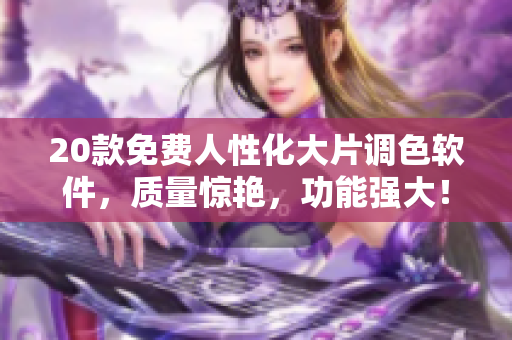 20款免费人性化大片调色软件，质量惊艳，功能强大！