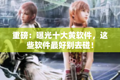 重磅：曝光十大黄软件，这些软件最好别去碰！
