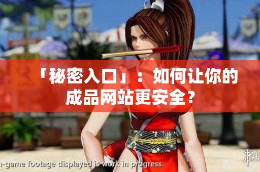 「秘密入口」：如何让你的成品网站更安全？