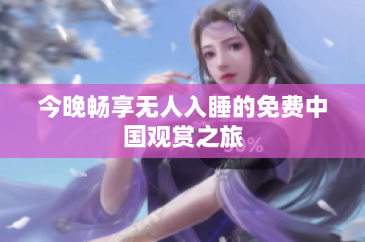 今晚畅享无人入睡的免费中国观赏之旅