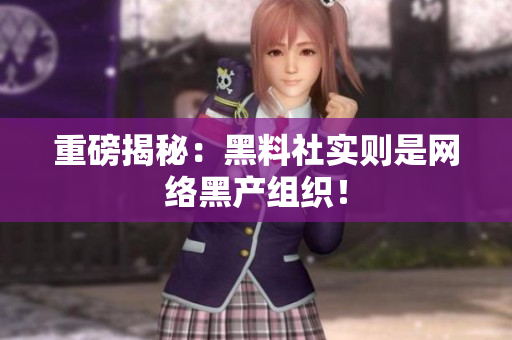重磅揭秘：黑料社实则是网络黑产组织！