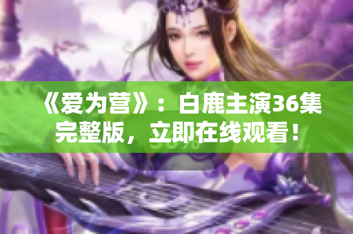 《爱为营》：白鹿主演36集完整版，立即在线观看！