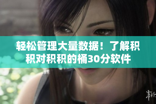 轻松管理大量数据！了解积积对积积的桶30分软件
