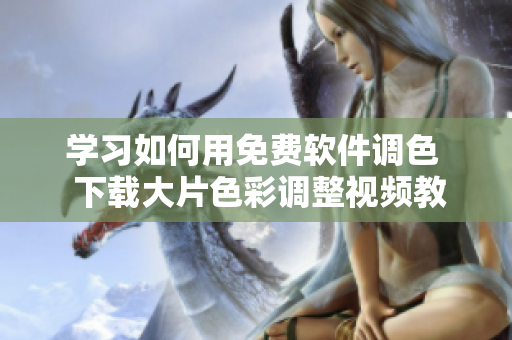学习如何用免费软件调色  下载大片色彩调整视频教程