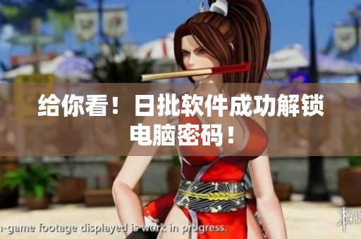 给你看！日批软件成功解锁电脑密码！