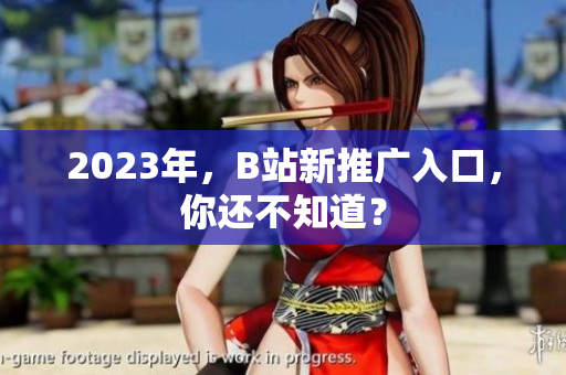 2023年，B站新推广入口，你还不知道？
