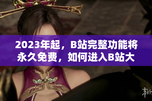 2023年起，B站完整功能将永久免费，如何进入B站大全页面？