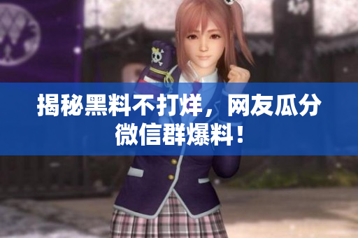 揭秘黑料不打烊，网友瓜分微信群爆料！