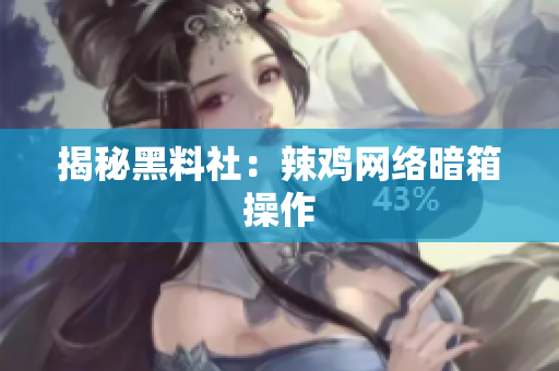揭秘黑料社：辣鸡网络暗箱操作