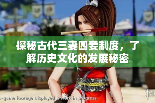 探秘古代三妻四妾制度，了解历史文化的发展秘密